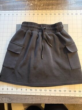 Casual Black Cargo Drawstring Mini Skirt